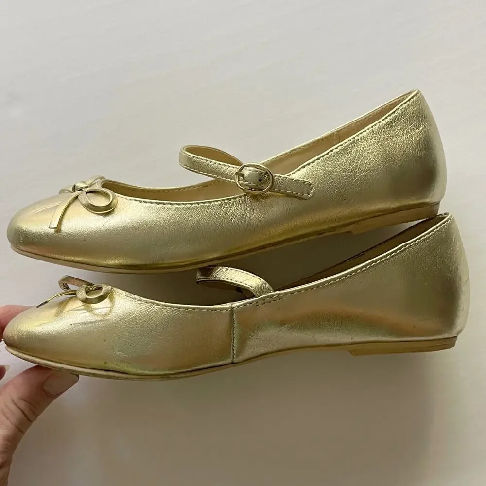 Janie & Jack Gold Mary Jane Flats